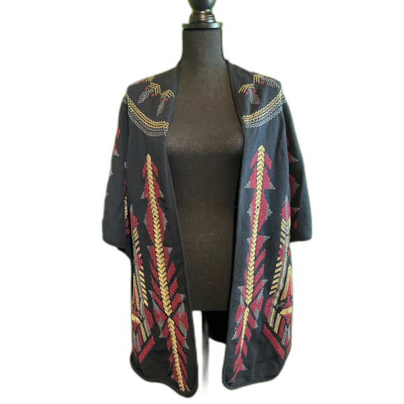 Johnny Was JW Los Angele Tribal Kimono Boho Cardigan Southwestern Embroidery (S) - Picture 4 of 12